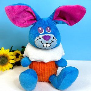 VERY RARE NEN Colorful Blue Easter Bunny Rabbit‎ 11" Plush Stuffed Animal Toy